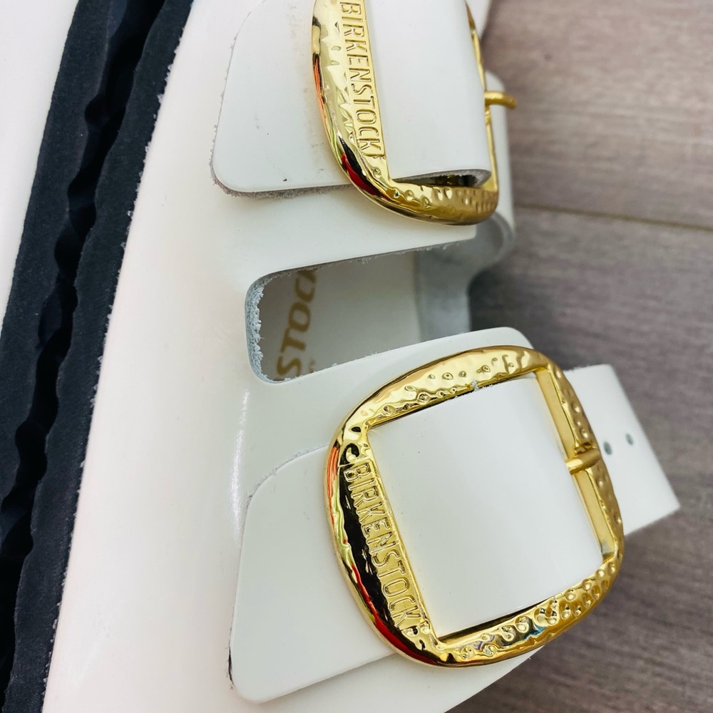 Use women BIRKENSTOCK ARIZONA BIG BUCKLE SLIDE SANDAL HIGH SHINE size 40 - Picture 10 of 13